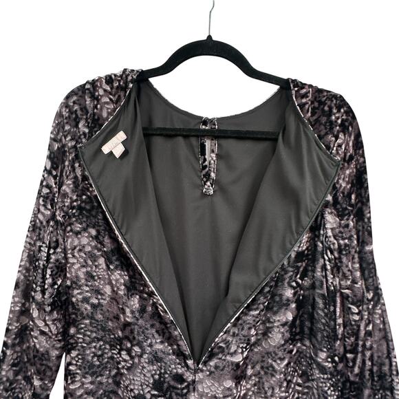 J Jill Dress S P Black Velvet Burnout Party Holiday NYE Mod Whimsigoth Cocktail - Picture 8 of 16